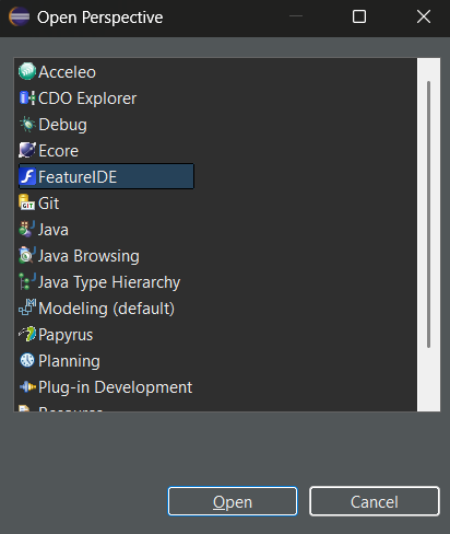 FeatureIDE Perspective 2